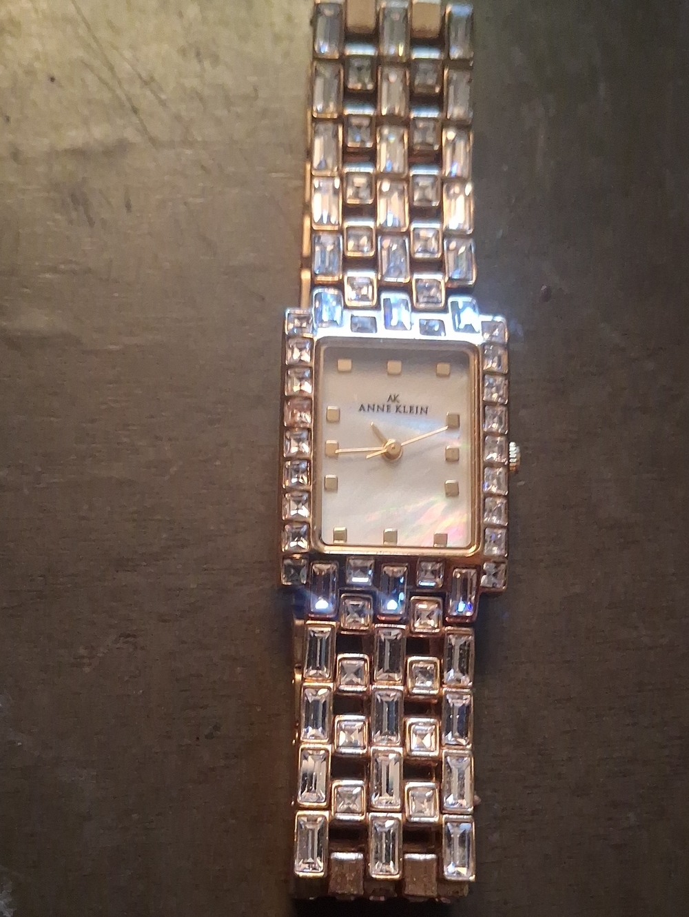 Anne Klein Women's Gold-Tone Crystal Bracelet Watch - Gold